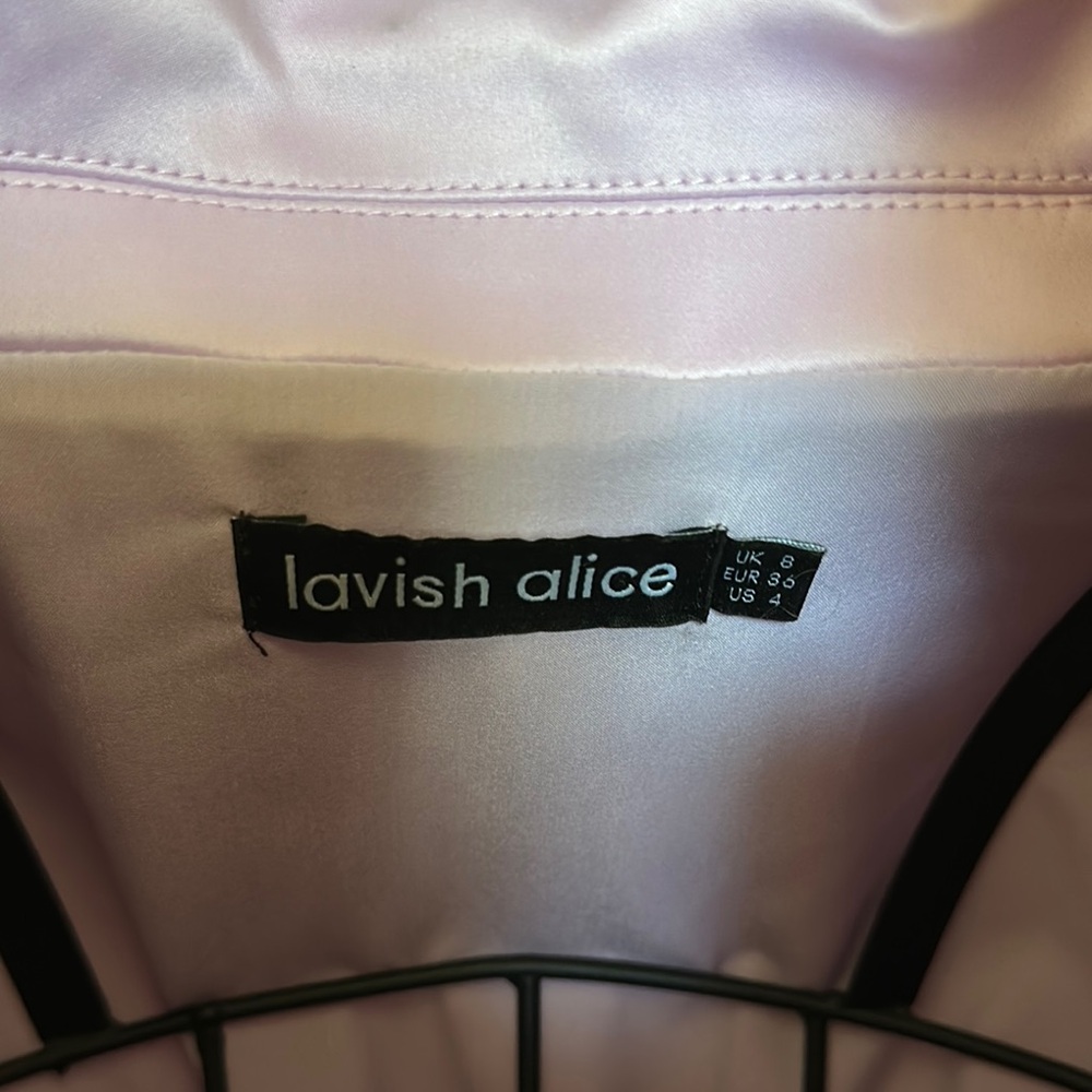 Light Pink Feather Trim Blazer - Picture 2 of 3